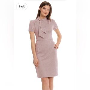 Maggy London Women's Dresses Midi Short Sleeve Sheath with Neck Tie